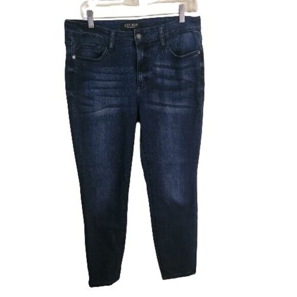 Judy Blue Relax Fit Mid Rise Skinny Jeans Mineral Blue Bleach Splatter Size13/31 - Picture 4 of 10